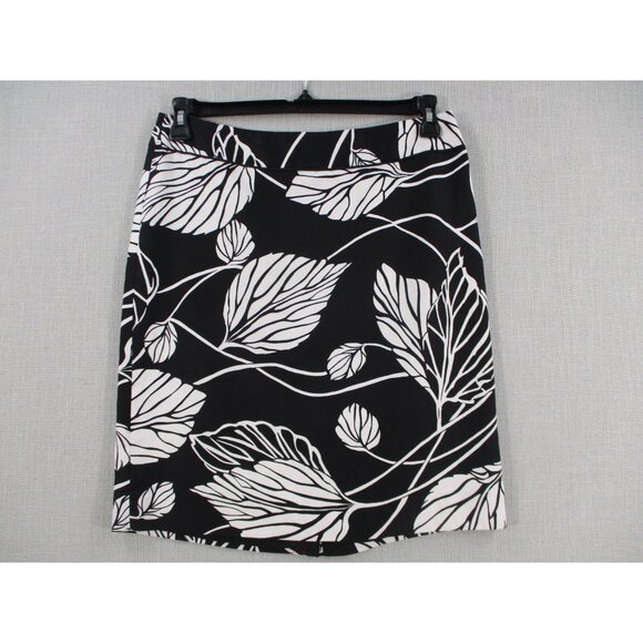 Ann Taylor Loft Womens Black & White Floral Print Skirt Size 8 - Picture 6 of 9